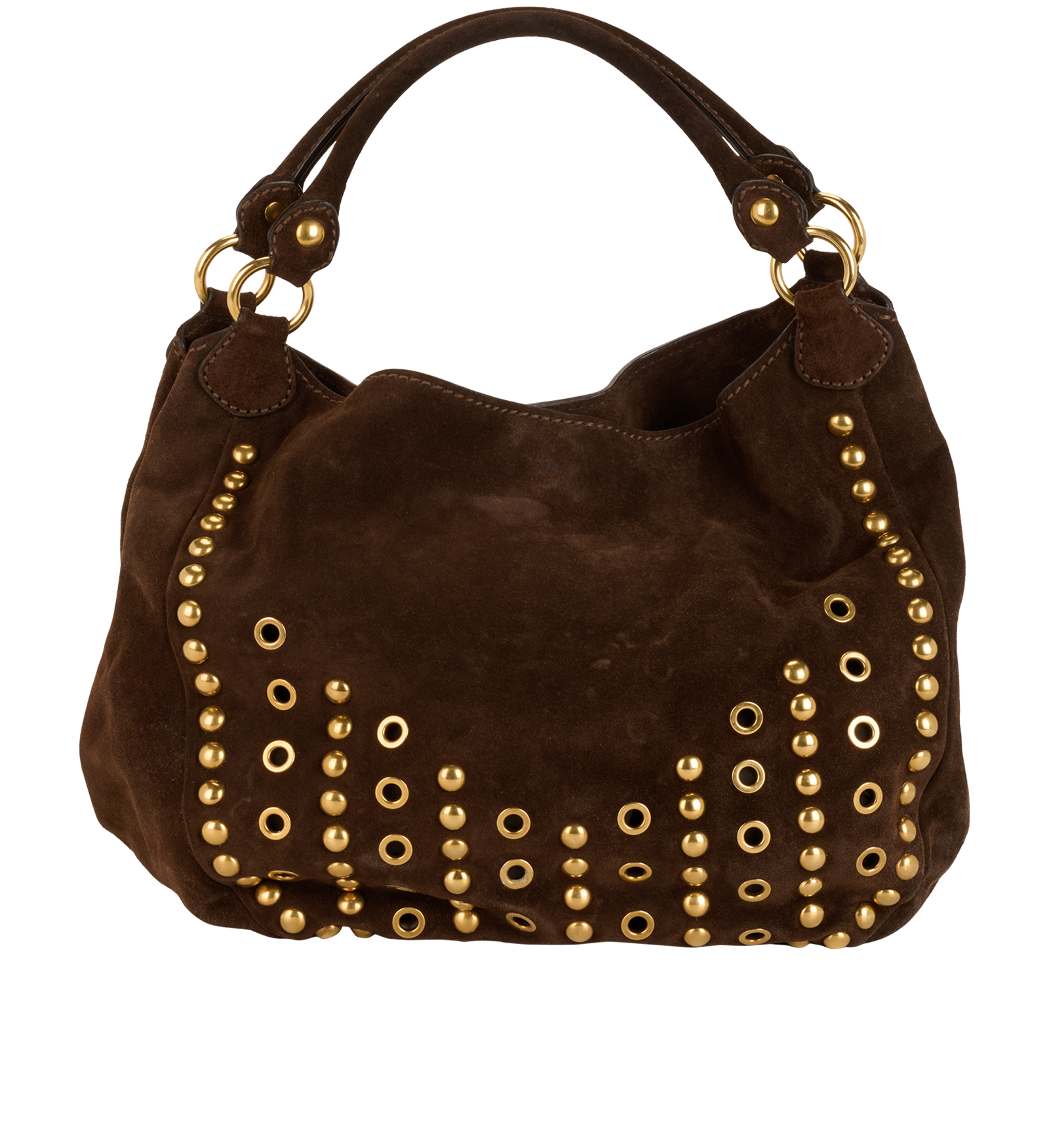 Shoulder Hobo Bag, &pound;395, Handbags, Brown, Suede, Back view